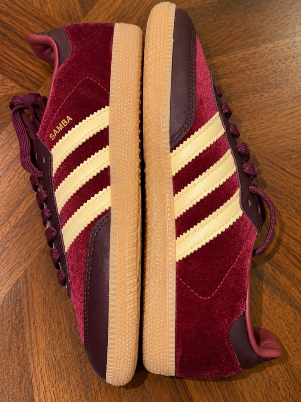 Adidas Samba OG Burgundy Velvet Sneakers Women’s Size 8 NWT - Picture 4 of 6